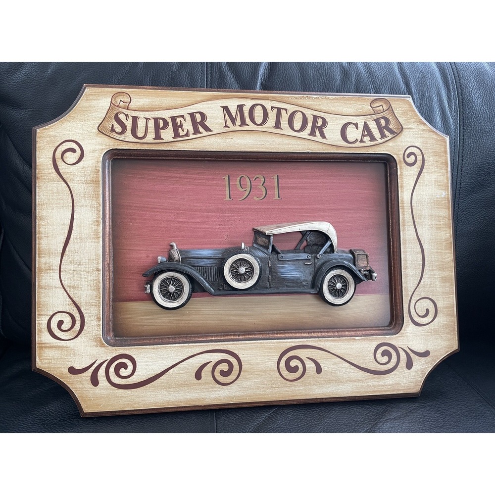Super Motor Car 1931‎ Wood Plaque Sign